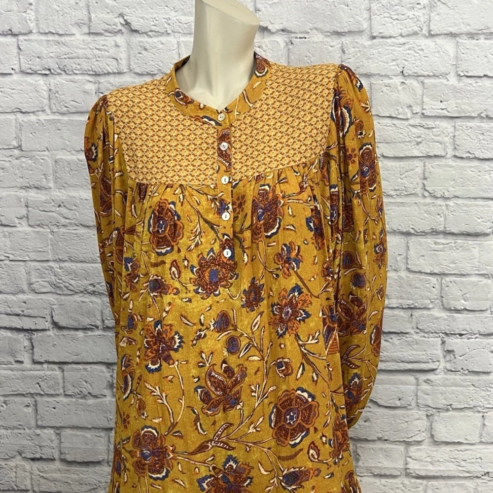 FARMERS MARKET MULTI COLOR FLORAL PRINT LONG SLEEVE DRESS SIZE S - Picture 2 of 5
